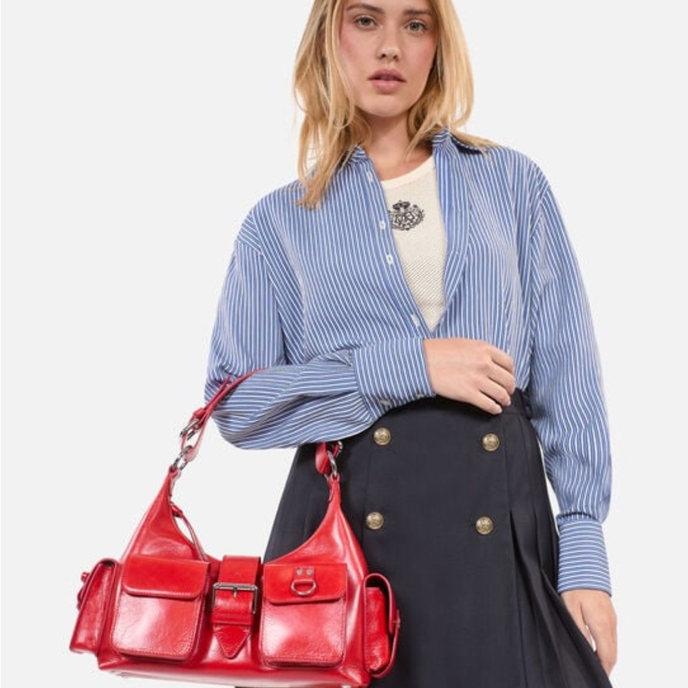 The Kooples RED VINTAGE TREATMENT LEATHER AMELIA BAG New w/Dust Bag